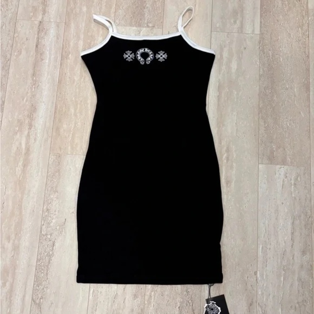 Chrome Hearts Black Dress with White Accents